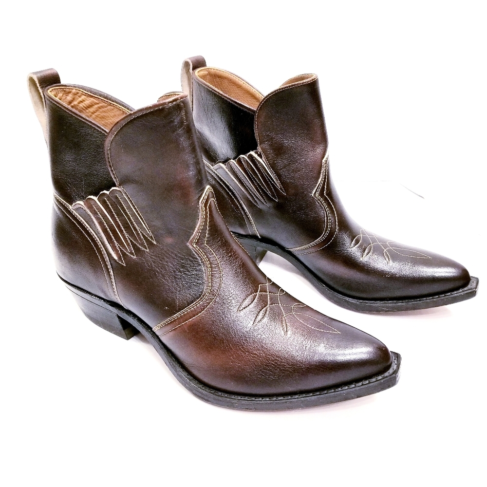 Boulet Leather Cowboy Boots 8 2E